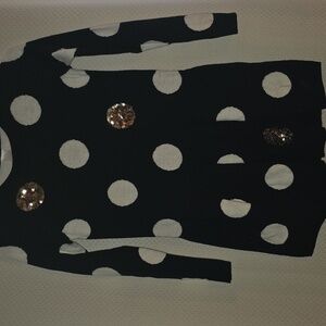 Cat & Jack Black Sweater with White Dots and Gold Detail
